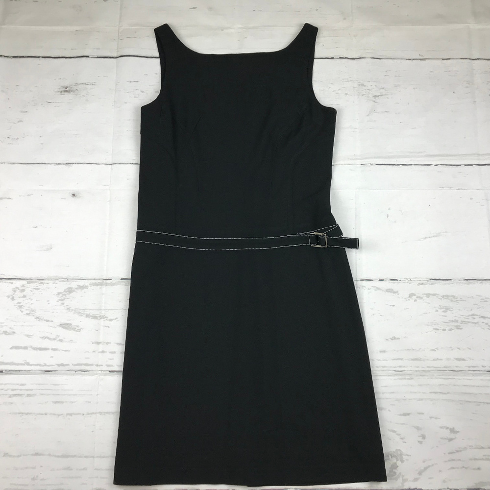 The Limited womens 8 black sleeveless belted A-line sheath career dress